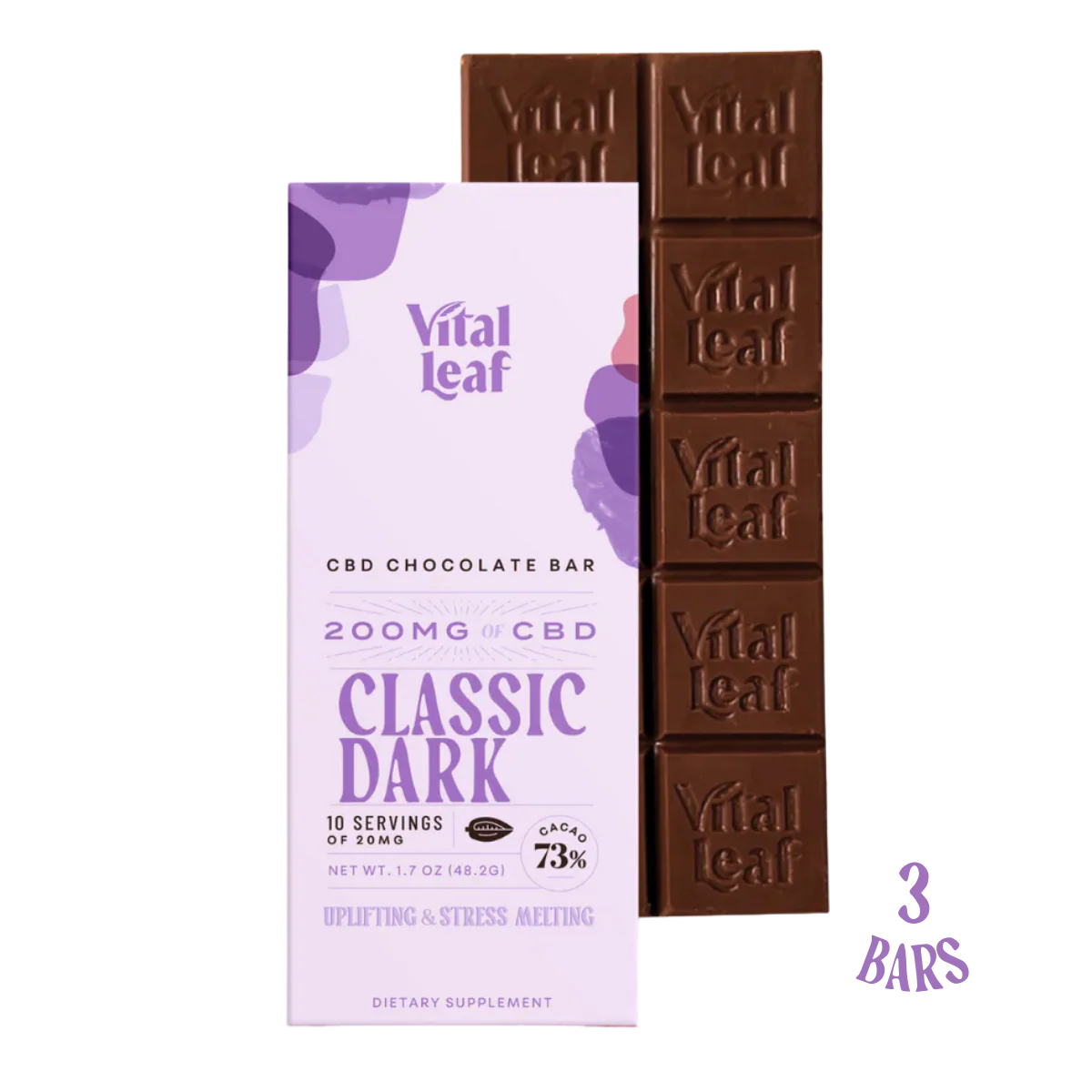 Classic Dark CBD Chocolate Bar: 200mg