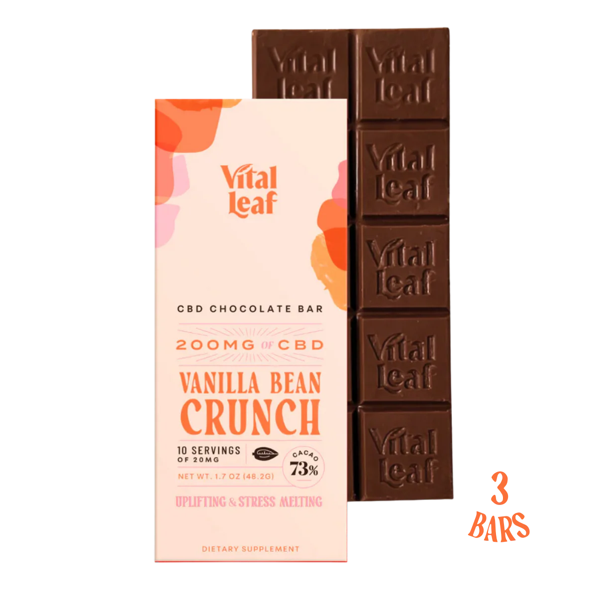 Vanilla Bean Crunch CBD Chocolate Bar: 200mg